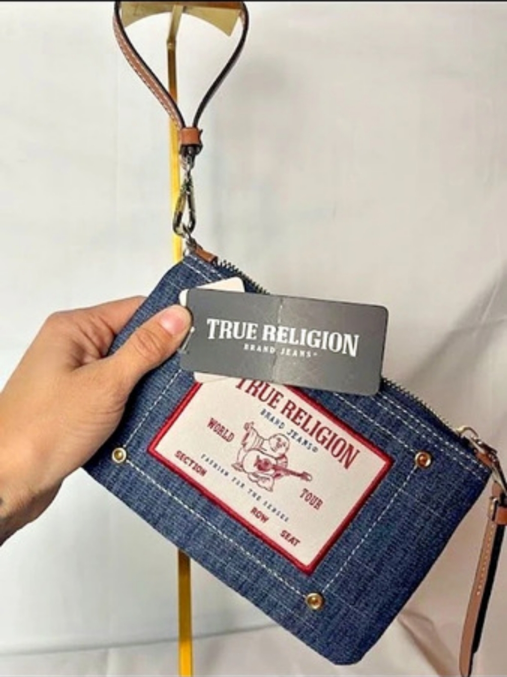 NWT True Religion Buddha World Tour Denim Wristlet Wallet Y2K